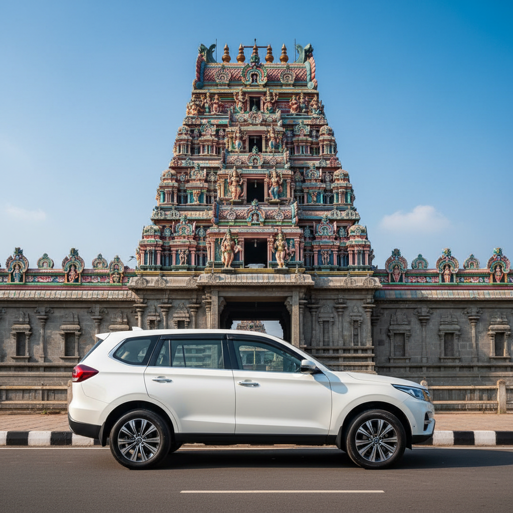 A comfortable tour car for a Navagraha temple tour package from Chennai.