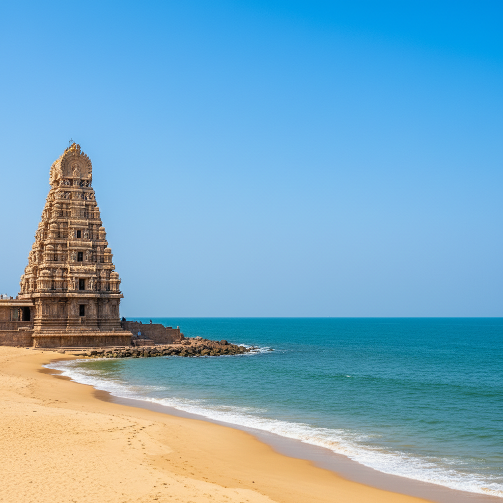 The magnificent Tiruchendur Murugan temple by the sea, a key stop in the tour.