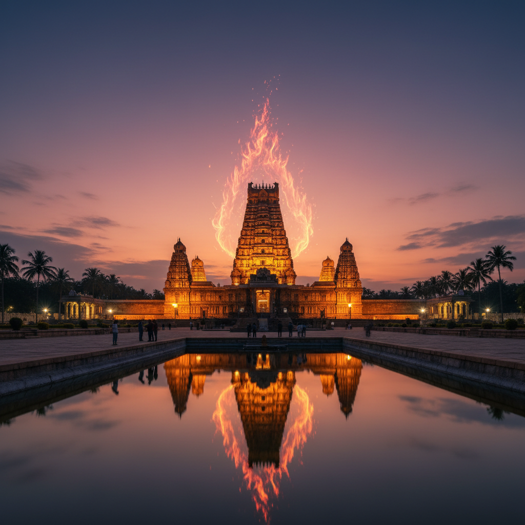 The magnificent Arunachaleswarar Temple representing the fire element on a Lord Shiva 5 elements temples tour.