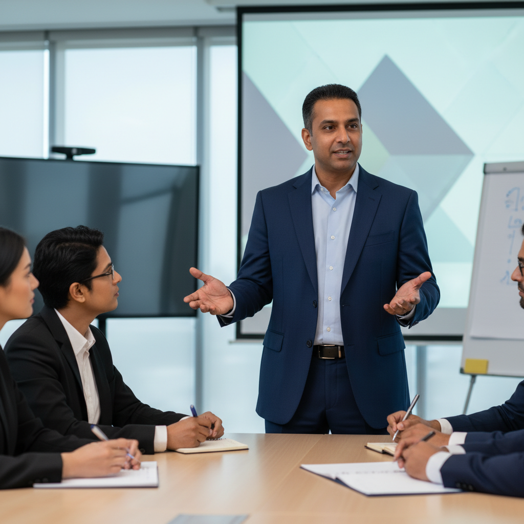 A certified professional trainer from Tamil Nadu leading a dynamic skill development workshop.