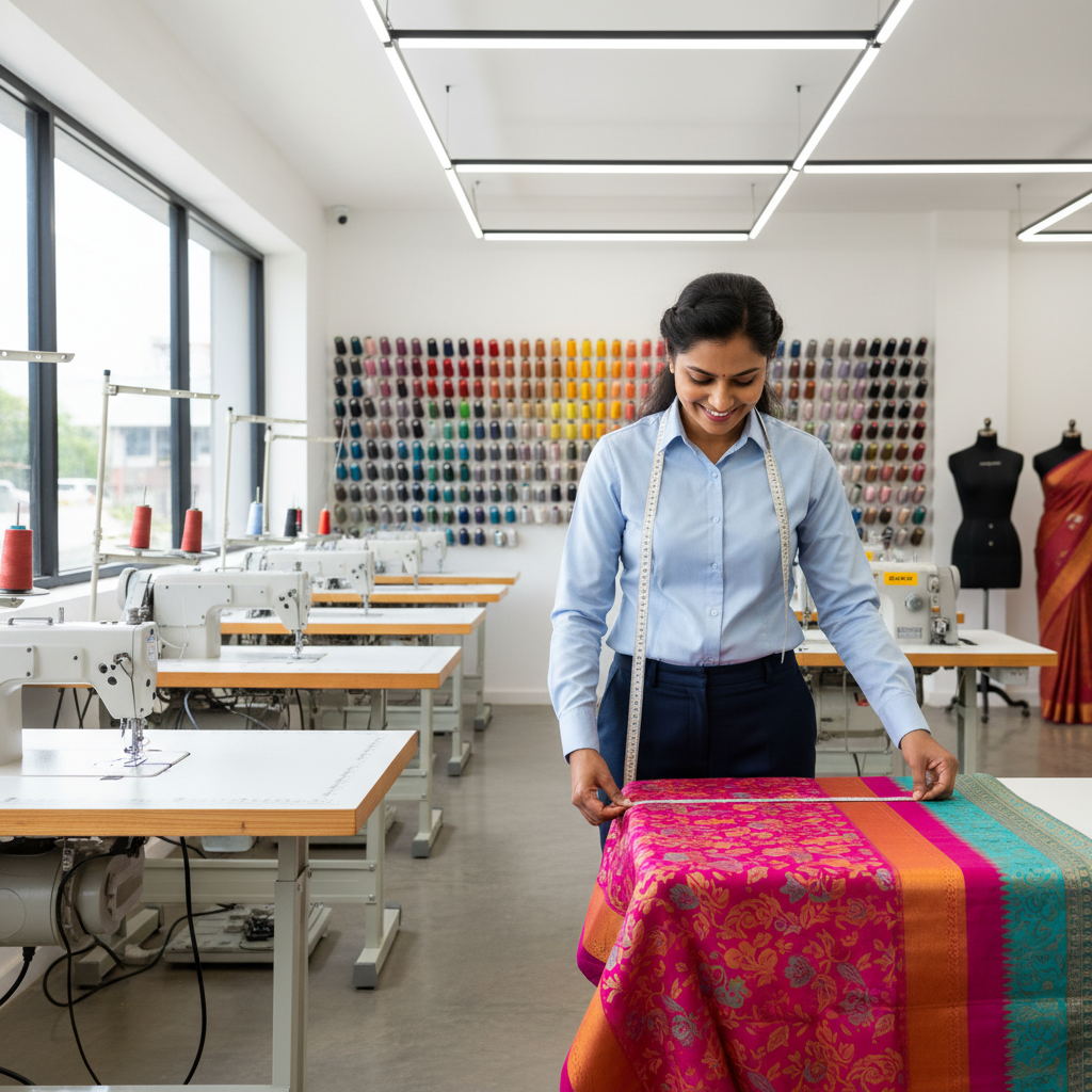 A skilled tailor in Trichy providing expert churidar stitching services.