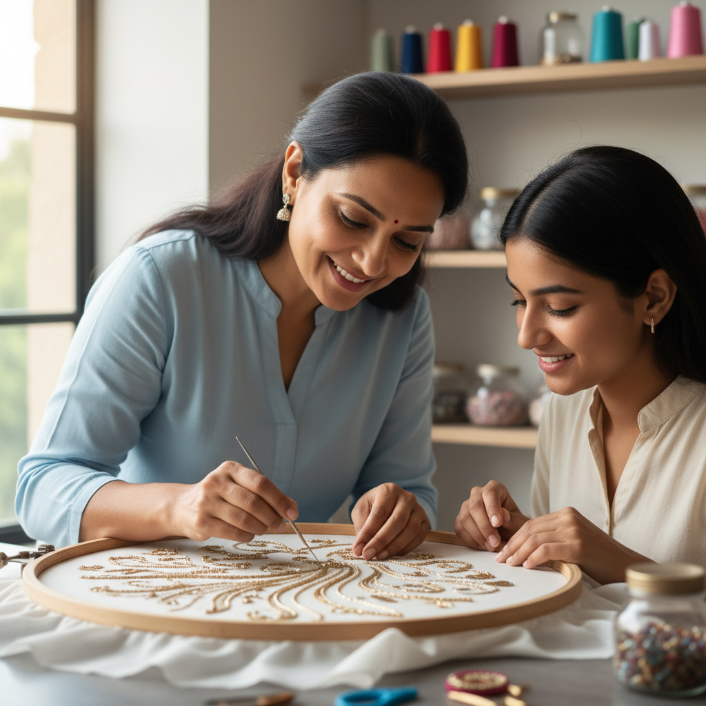 An expert instructor guiding a student during a career-oriented training program in Chennai.