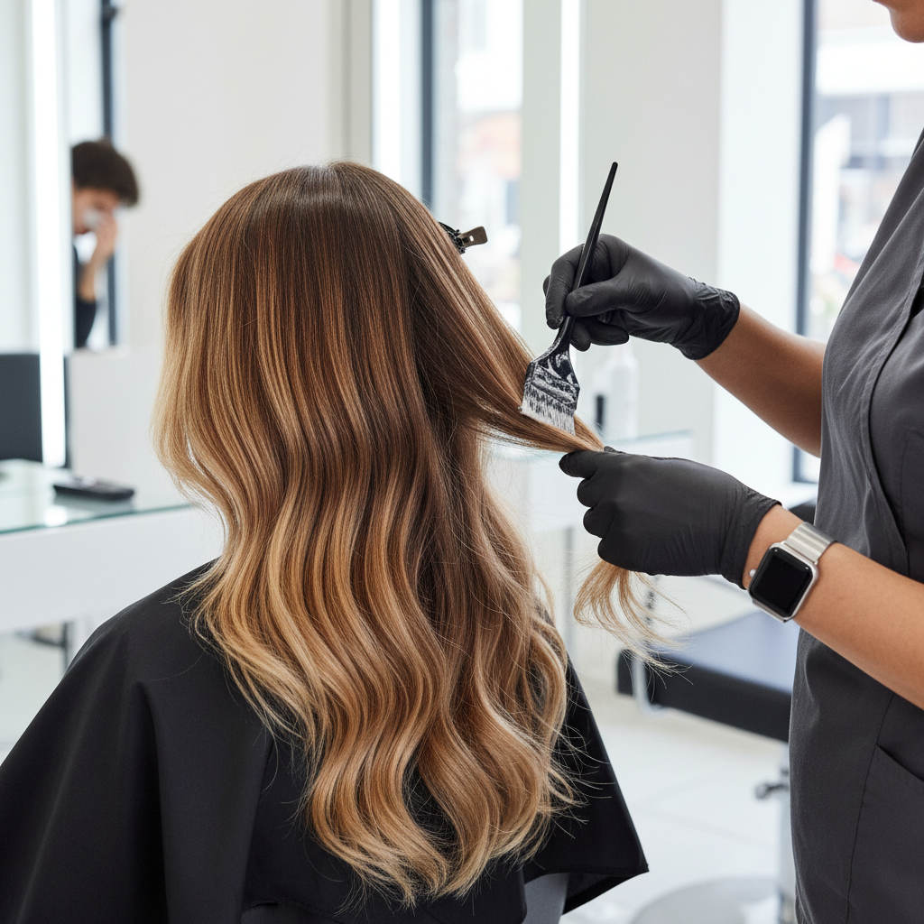 A detailed chart comparing beautician courses in Chennai and an advanced hair coloring course in Trichy.