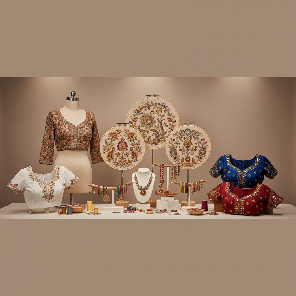 Completed projects from a beginner creative course at Samuthrika Academy in Trichy.