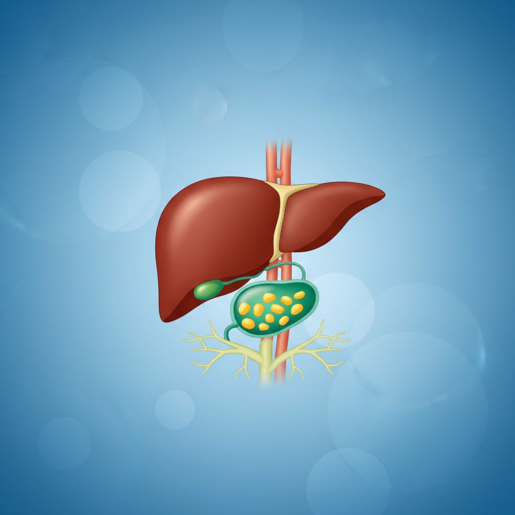 Diagram showing the formation of gallstones in the gallbladder, relevant to natural treatment for gallstones in Kerala.